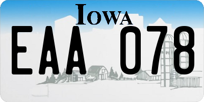 IA license plate EAA078
