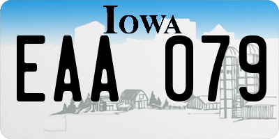 IA license plate EAA079