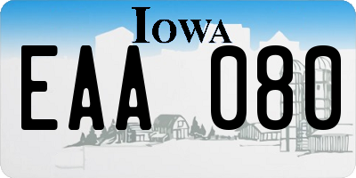 IA license plate EAA080