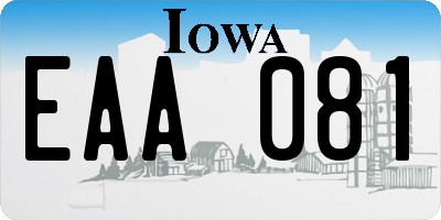 IA license plate EAA081