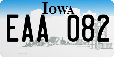 IA license plate EAA082