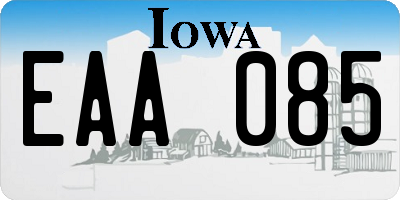 IA license plate EAA085