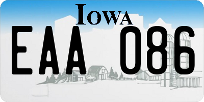 IA license plate EAA086