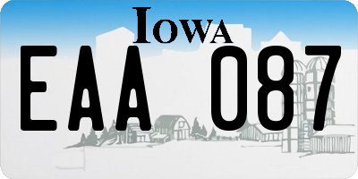 IA license plate EAA087