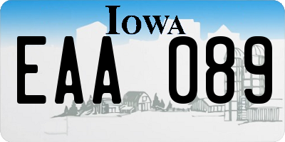 IA license plate EAA089