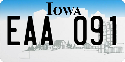 IA license plate EAA091