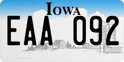 IA license plate EAA092