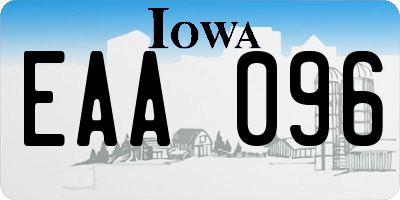 IA license plate EAA096