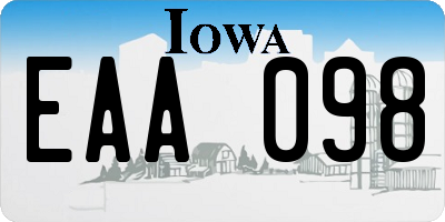 IA license plate EAA098