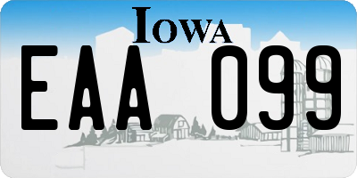 IA license plate EAA099