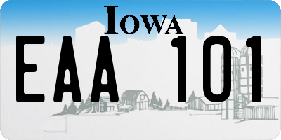 IA license plate EAA101