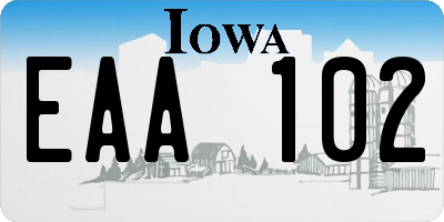 IA license plate EAA102