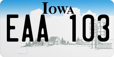 IA license plate EAA103