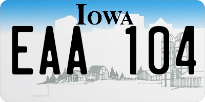 IA license plate EAA104