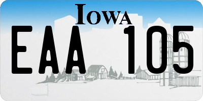 IA license plate EAA105