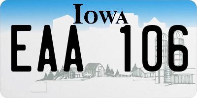 IA license plate EAA106