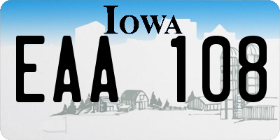 IA license plate EAA108