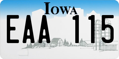 IA license plate EAA115