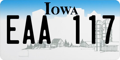 IA license plate EAA117