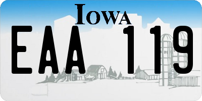 IA license plate EAA119