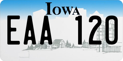 IA license plate EAA120