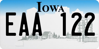 IA license plate EAA122