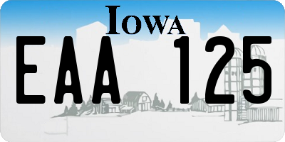 IA license plate EAA125