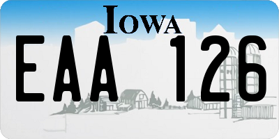 IA license plate EAA126