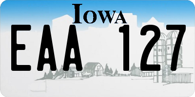 IA license plate EAA127