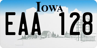 IA license plate EAA128