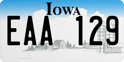 IA license plate EAA129