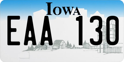 IA license plate EAA130
