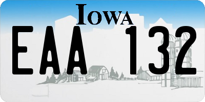 IA license plate EAA132