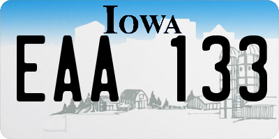IA license plate EAA133