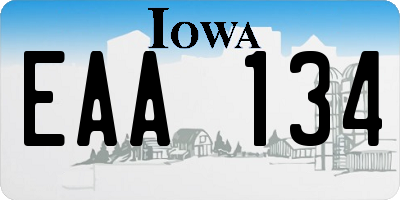 IA license plate EAA134