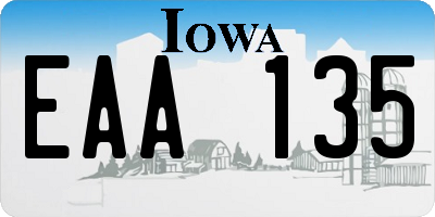 IA license plate EAA135