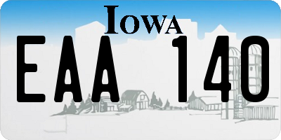 IA license plate EAA140