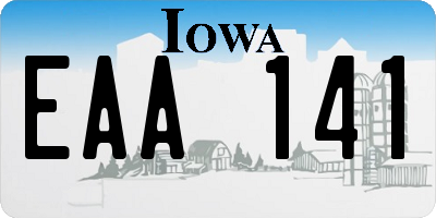 IA license plate EAA141