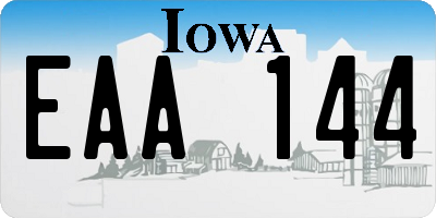 IA license plate EAA144