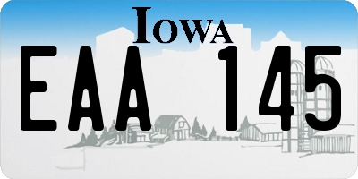 IA license plate EAA145
