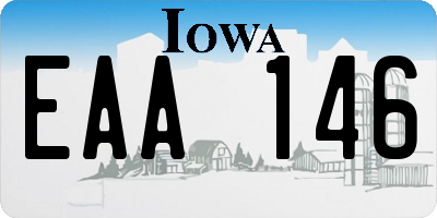 IA license plate EAA146