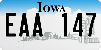 IA license plate EAA147