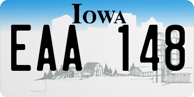 IA license plate EAA148