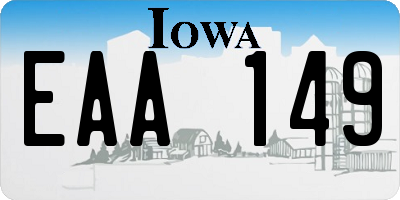 IA license plate EAA149