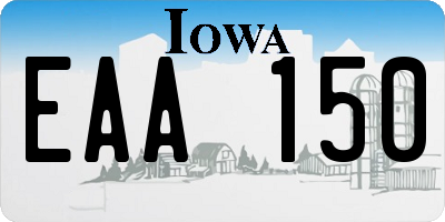 IA license plate EAA150