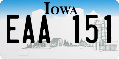 IA license plate EAA151