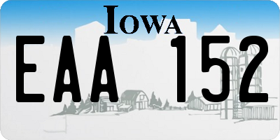 IA license plate EAA152