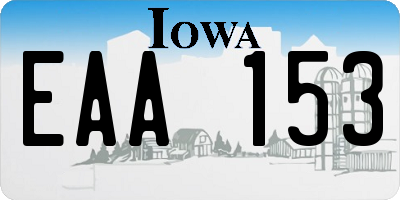 IA license plate EAA153
