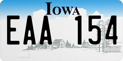 IA license plate EAA154