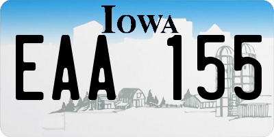 IA license plate EAA155
